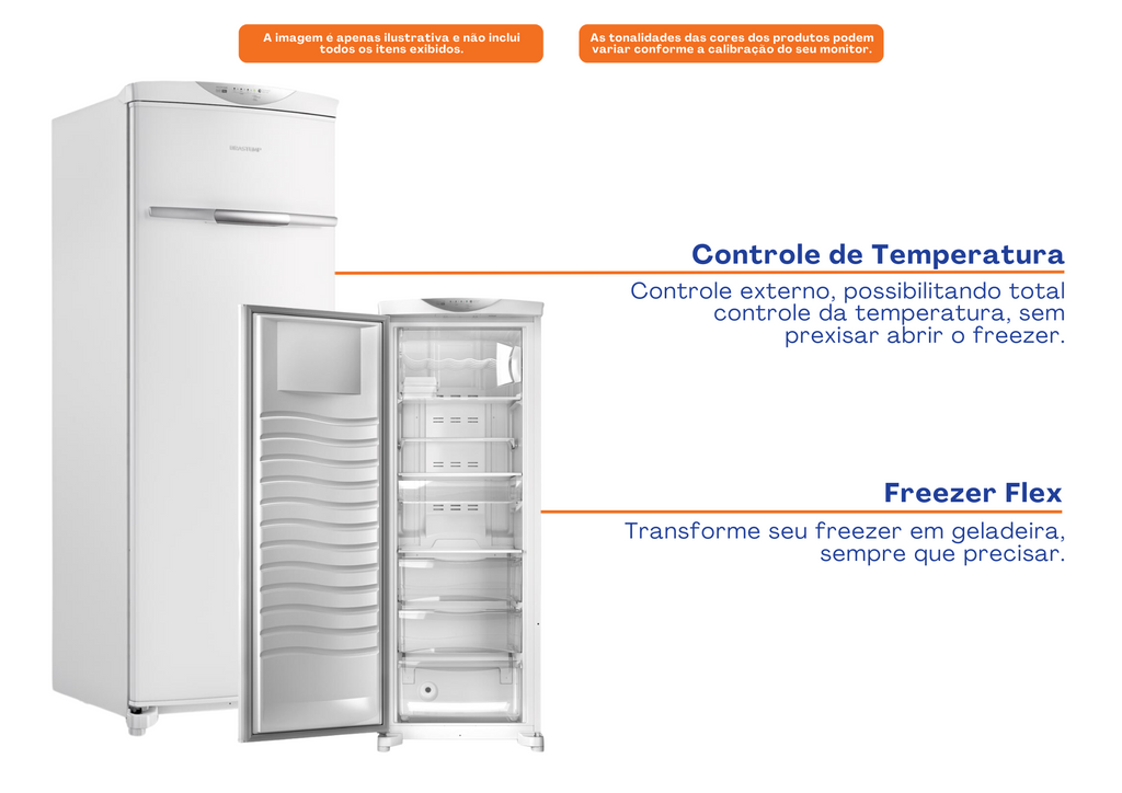 Freezer Vertical Flex Brastemp 228L BVR28N Frost Free A++ Branco 220V