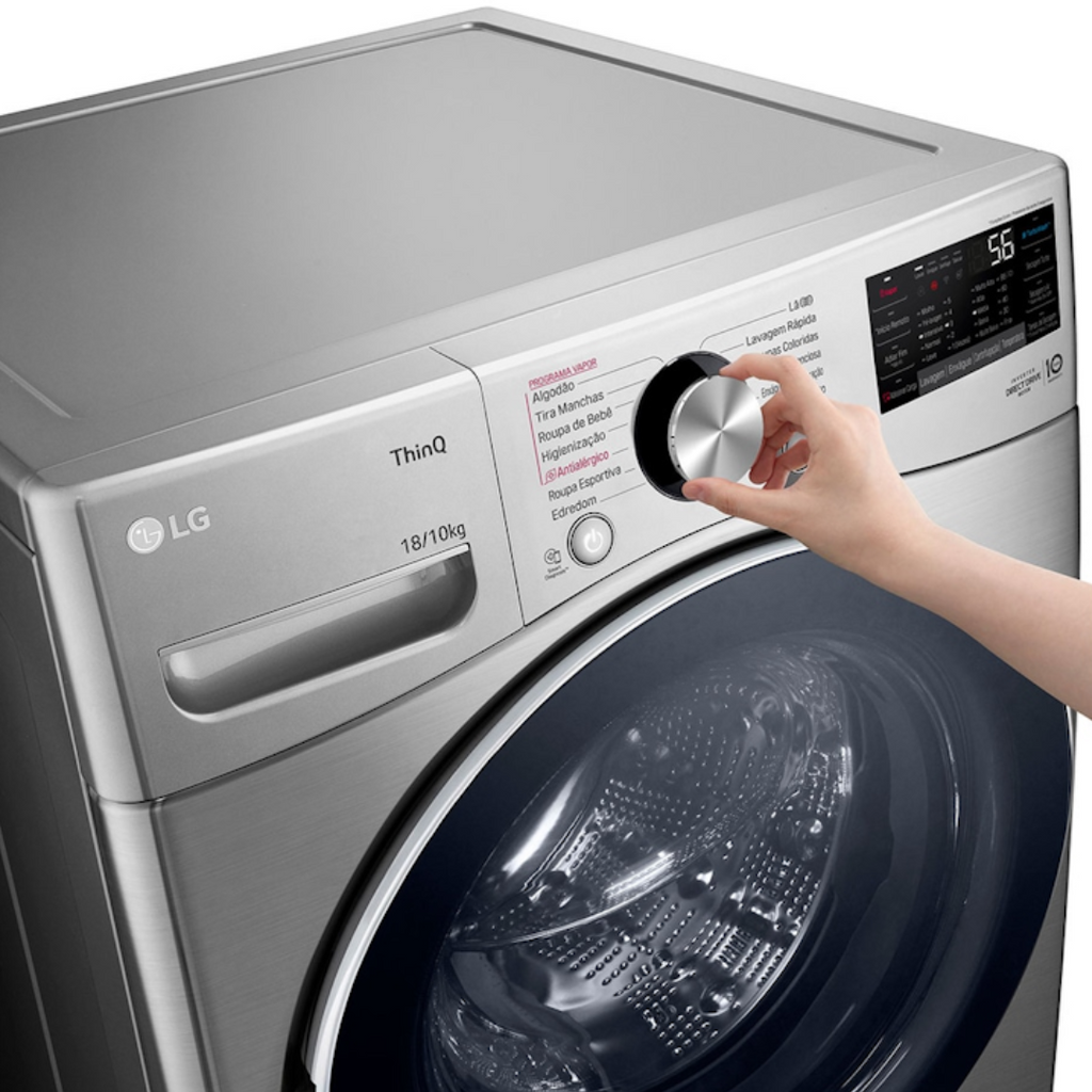 Lava e Seca LG 18Kg Inverter WD18SV2S6B AIDD Inteligência Artificial Prata 220V