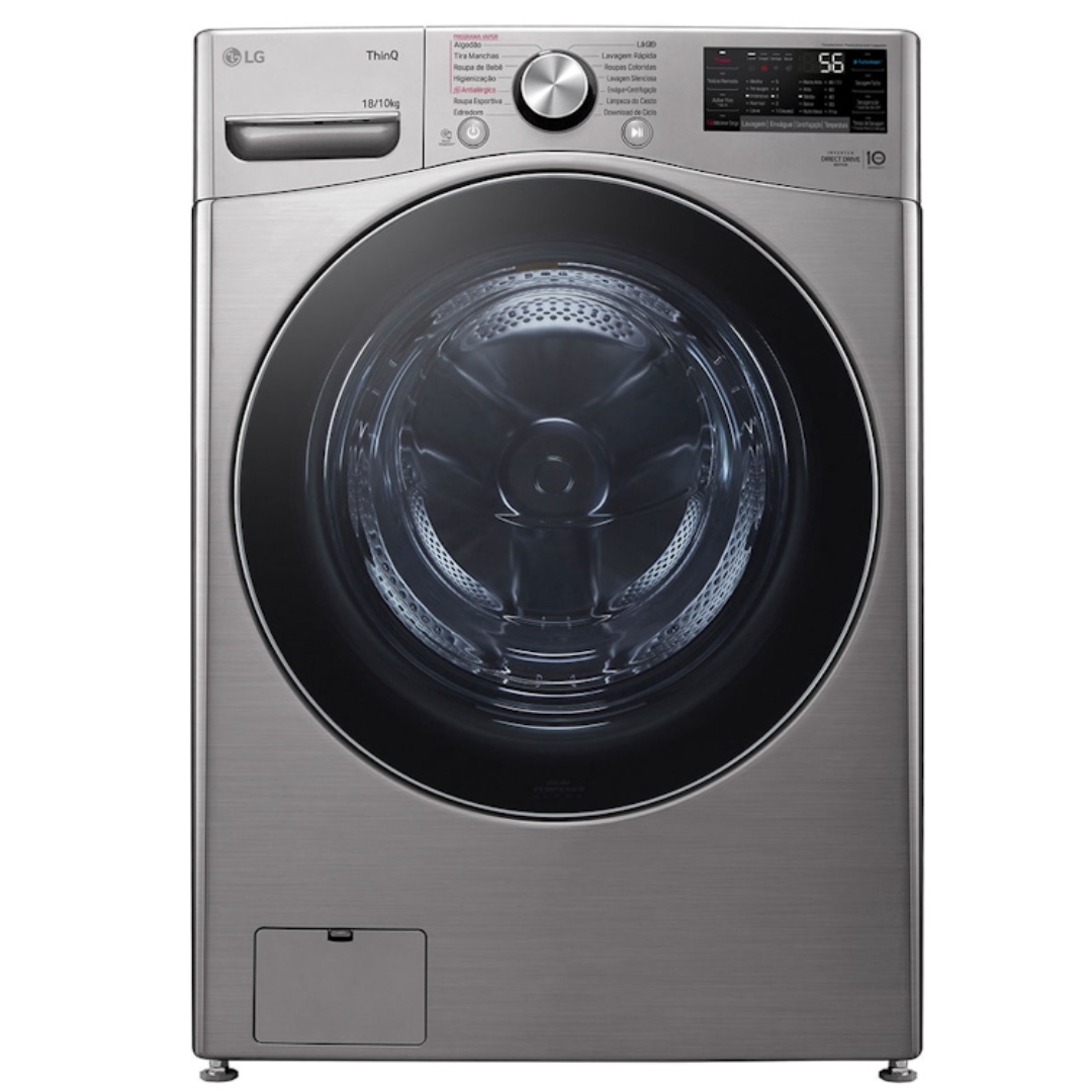 Lava e Seca LG 18Kg Inverter WD18SV2S6B AIDD Inteligência Artificial Prata 220V