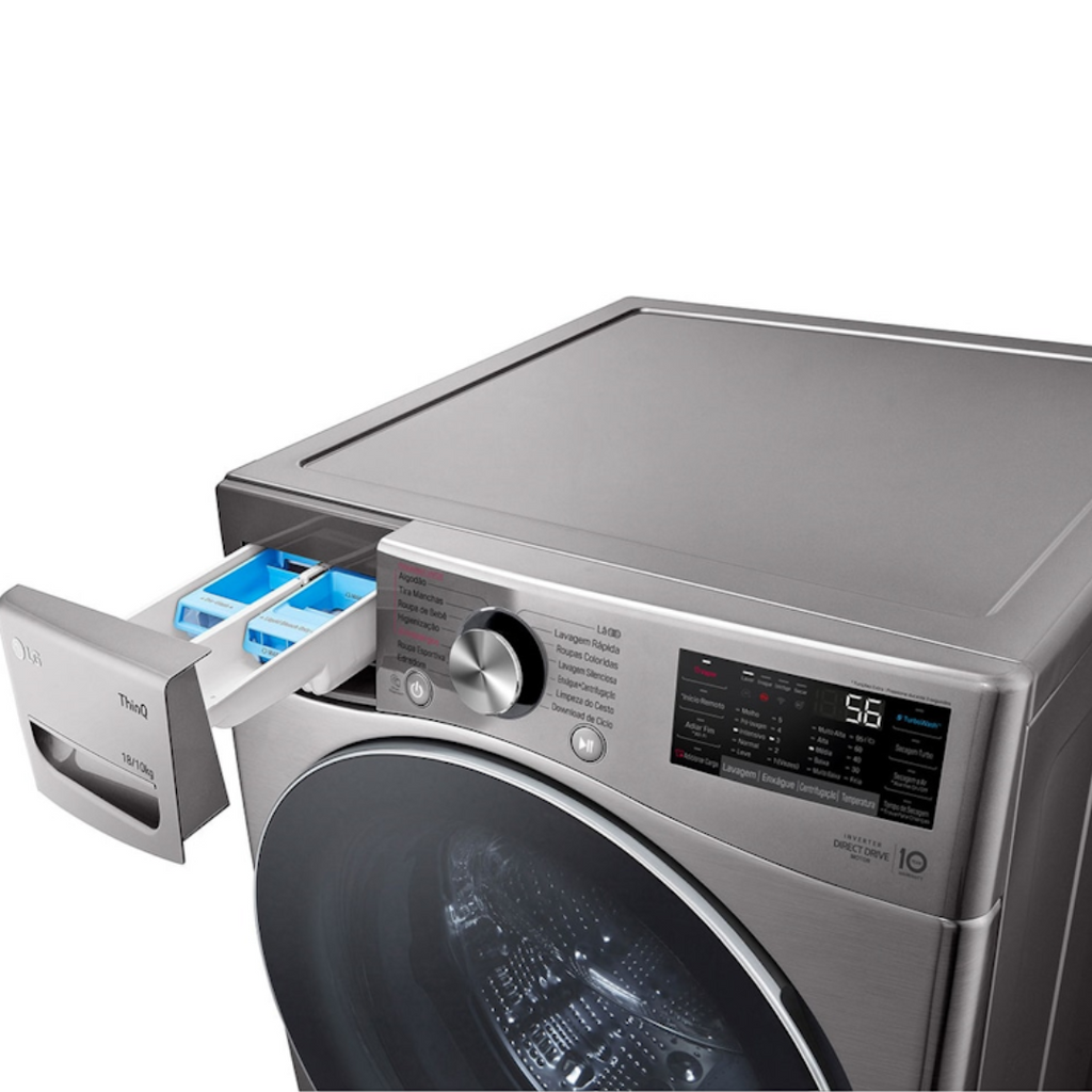 Lava e Seca LG 18Kg Inverter WD18SV2S6B AIDD Inteligência Artificial Prata 220V