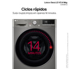 Lava e Seca LG 14KG VC4 AI DD Smart Inox 220V