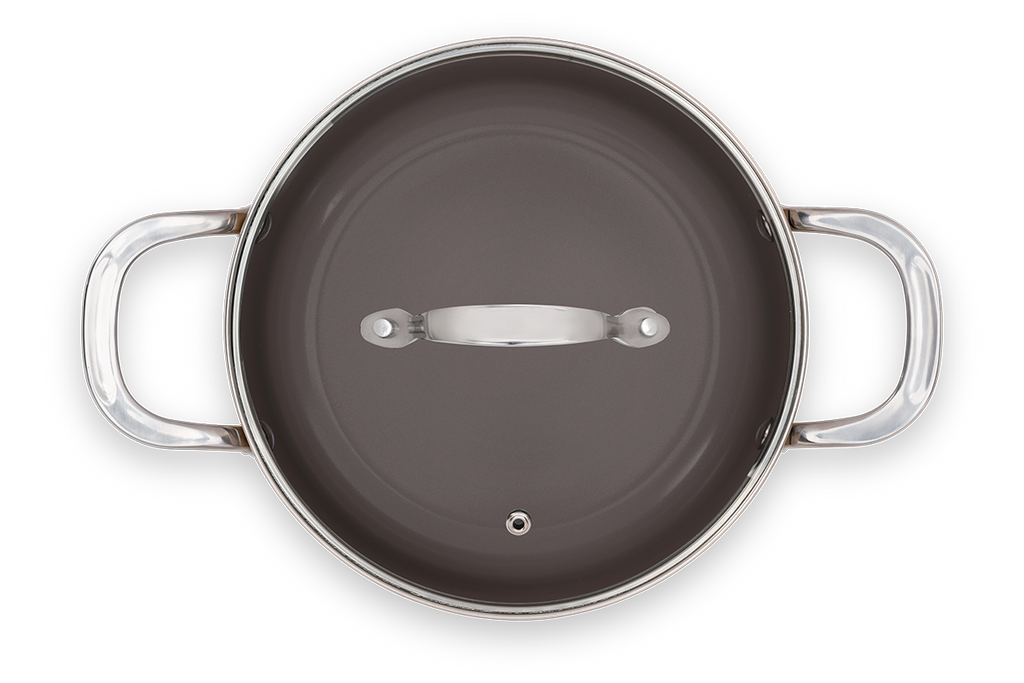 Jogo de Panelas Ceramic Life Brinox 4 peças Indução Life Coast Champanhe