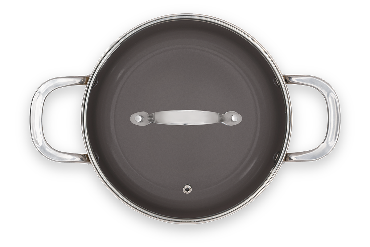 Jogo de Panelas Ceramic Life Brinox 4 peças Indução Life Coast Champanhe