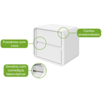 Mesa de Cabeceira Loop Lopas 55cm 2 Gavetas Branco