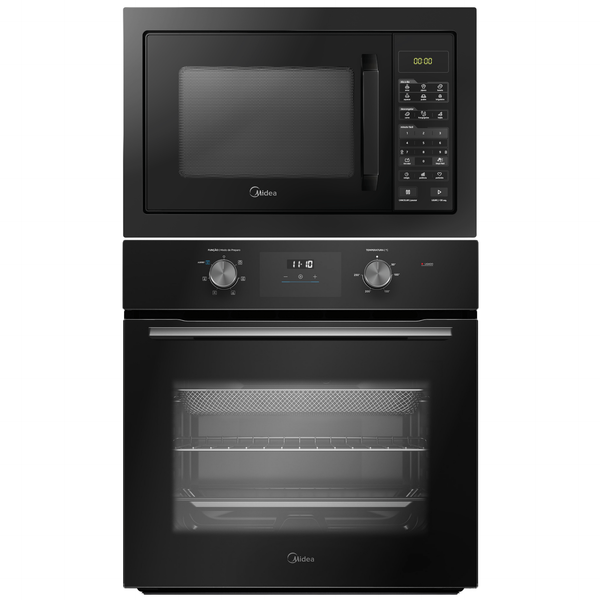 Kit Midea de Embutir Forno Elétrico 68L AirFryer + Micro-ondas 35L 220V