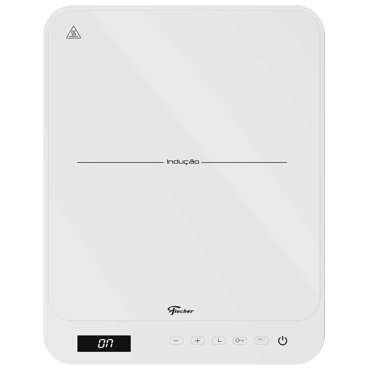 Cooktop Indução Portátil Fischer 1 Boca Mesa Vitrocerâmica Touch Screen Branco Bivolt