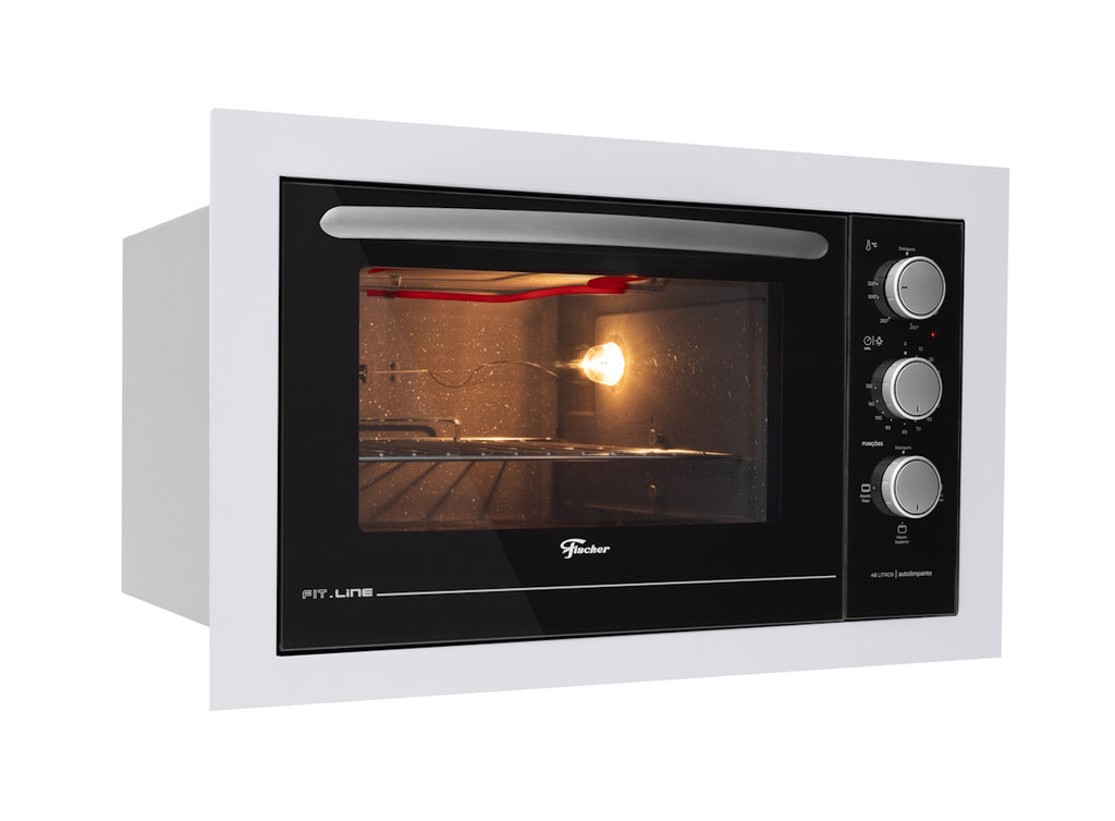 Forno de Embutir Elétrico Fischer 48L Fit Line Branco 220V