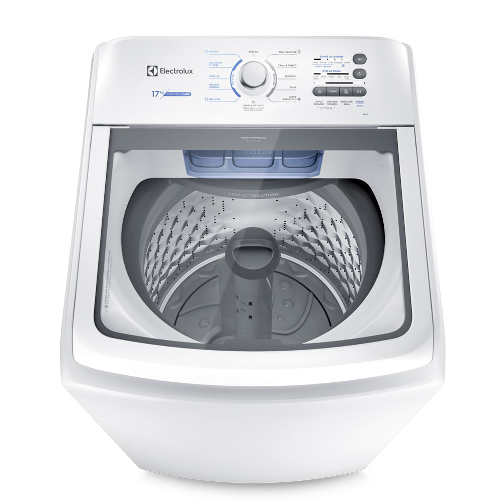 Lavadora de Roupas Electrolux 17Kg Essential Care Cesto Inox Jet Clean Ultra Filter LED17 Branco 220V