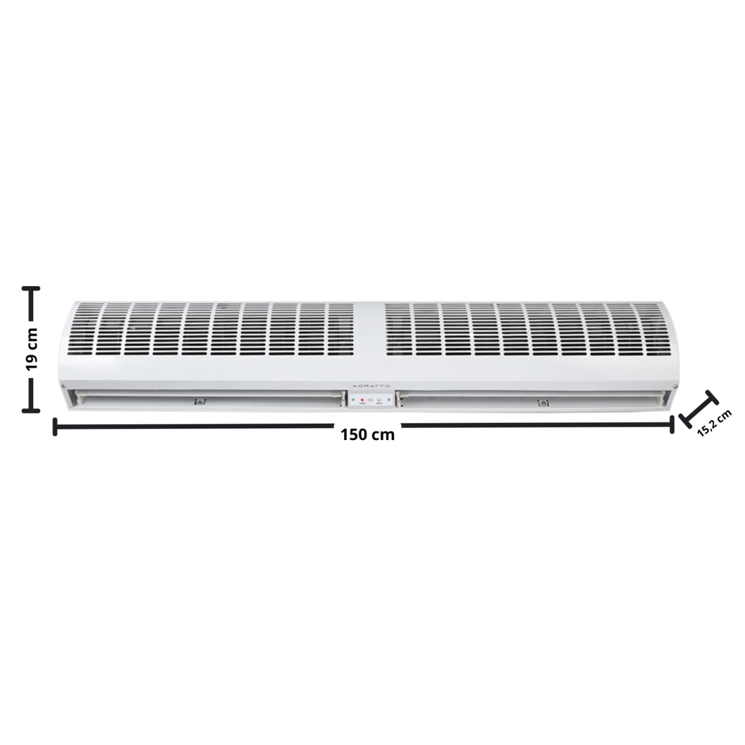 Cortina de Ar Agratto 150cm CAR15 02 com Controle Branco 220V