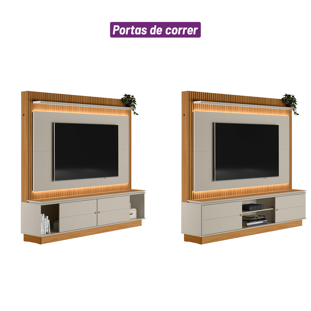 Home Guararapes Linea para TV 75'' com Led Nature e Off White