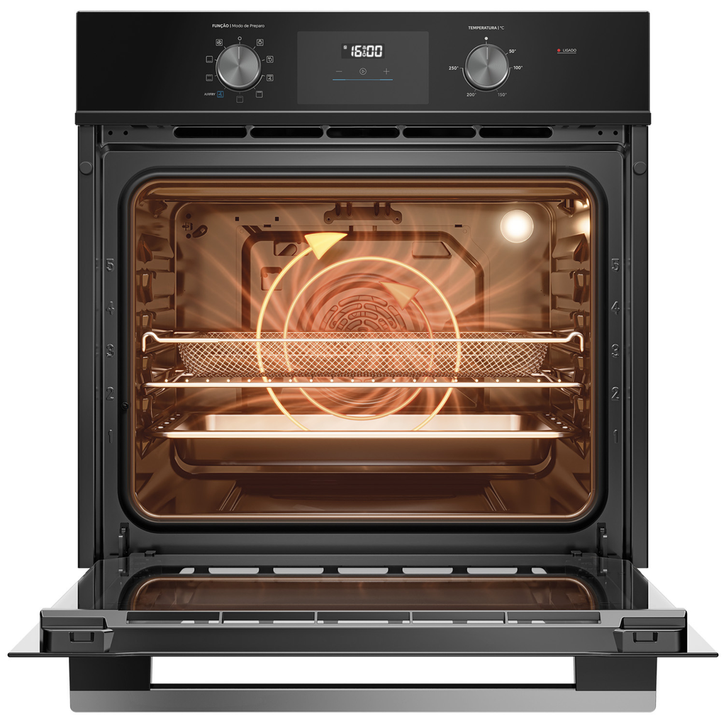 Forno de Embutir Elétrico Midea 80L TSD80P2 com Função AirFryer Preto 220V