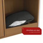 Aparador com Cama Pet LI061 Kappesberg 90cm 1 Porta Canela e Branco