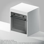 Forno de Embutir a Gás Electrolux 80L OE8GF Experience com Convecção e Grill Cinza 220V