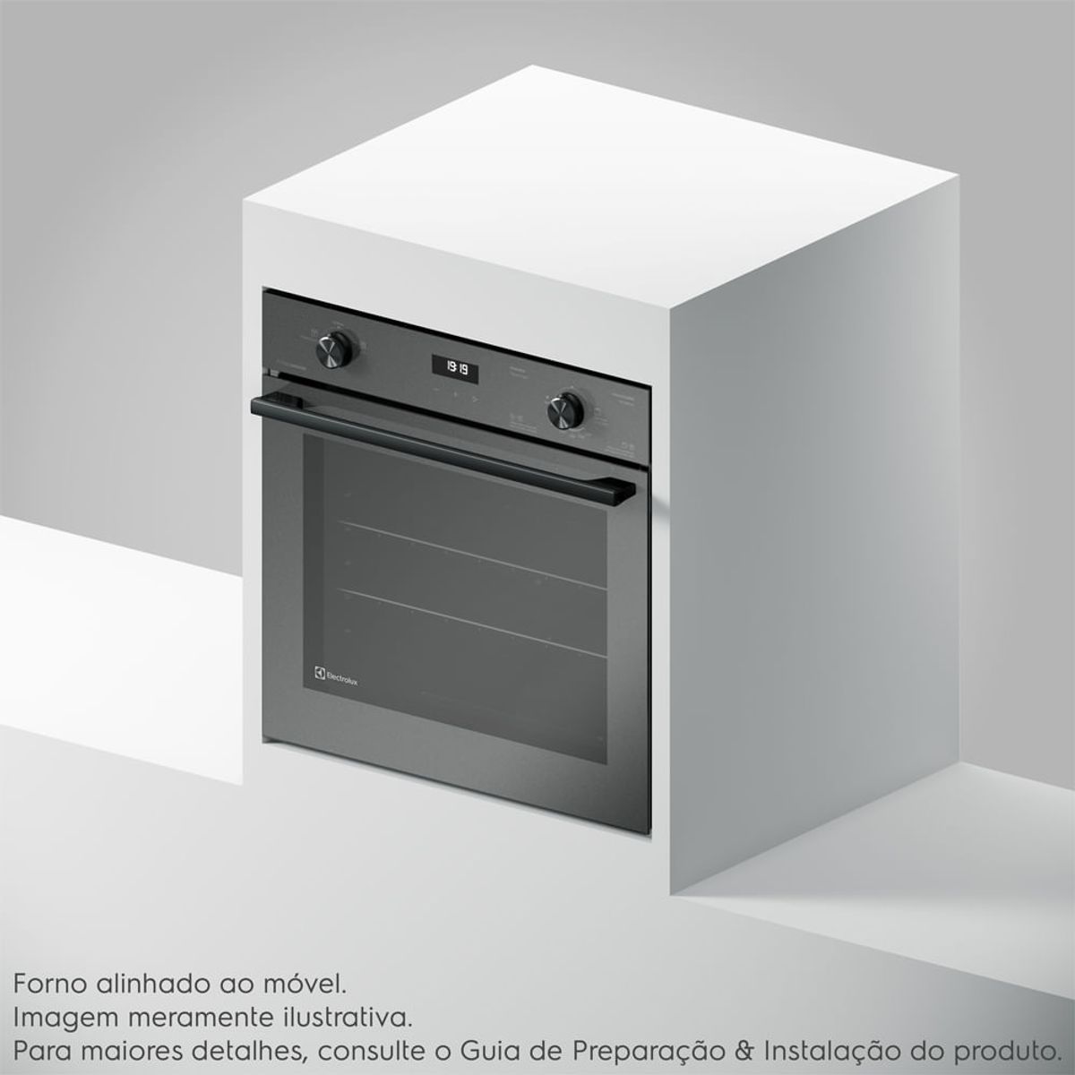 Forno de Embutir a Gás Electrolux 80L OE8GF Experience com Convecção e Grill Cinza 220V