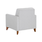 Poltrona 96cm Herval MH4219 Base Madeira Linho Cinza