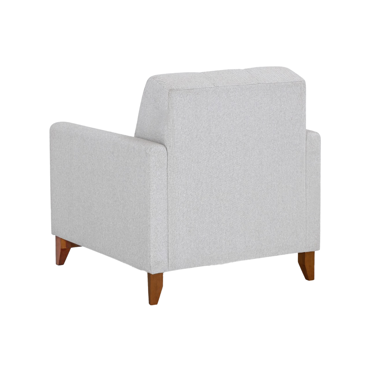Poltrona 96cm Herval MH4219 Base Madeira Linho Cinza