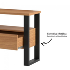 Rack F41 Dalla Costa 140cm 1 Gaveta Freijó e Preto