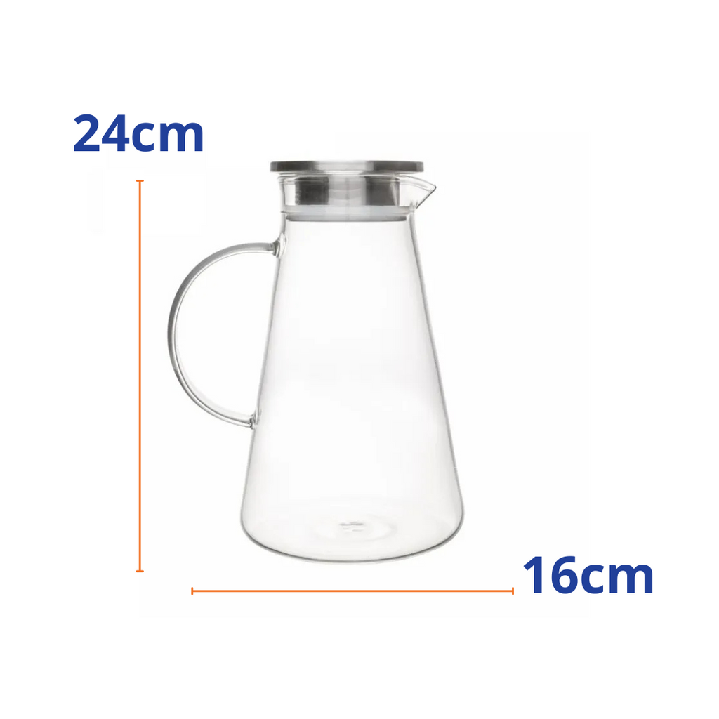 Jarra de Vidro Borossilicato Rojemac com Tampa de Metal 2L