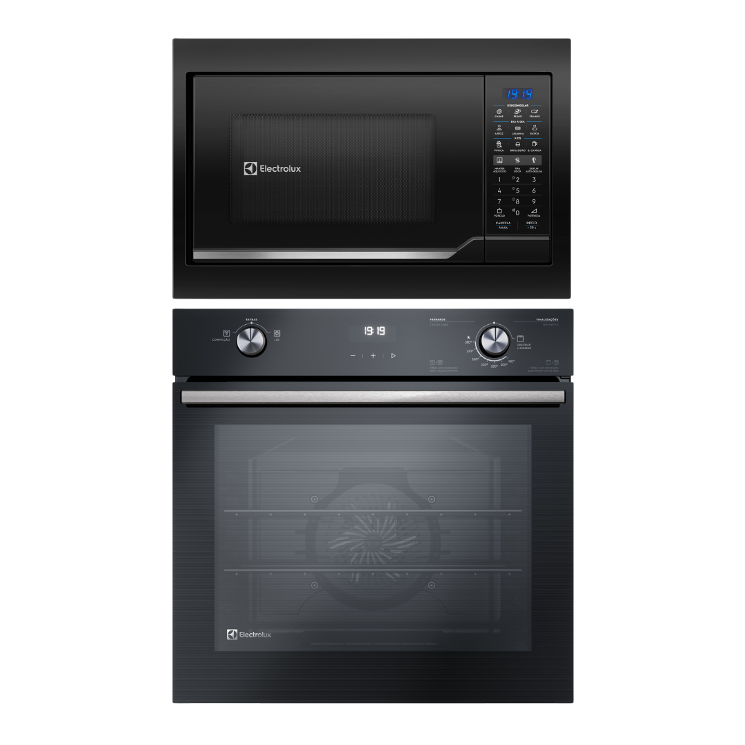 Kit Electrolux de Embutir Forno a Gás 80L com Convecção+Micro-ondas 34L 220V