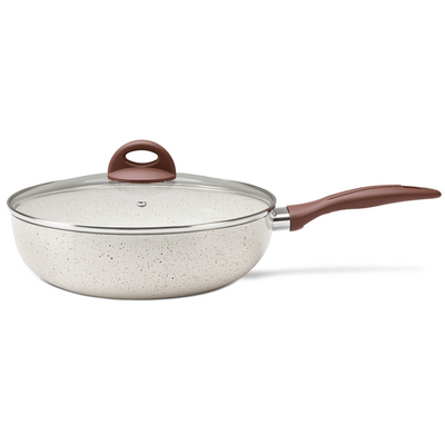 Frigideira Wok Ceramic Life Brinox Indução 3,4L Granada Vanilla
