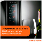 Adega Brastemp 12 Garrafas BZC12BE com Painel Eletrônico Touch  Preto 220V
