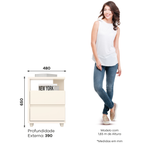Mesa de Cabeceira Campeche Henn 2 Gavetas Off White