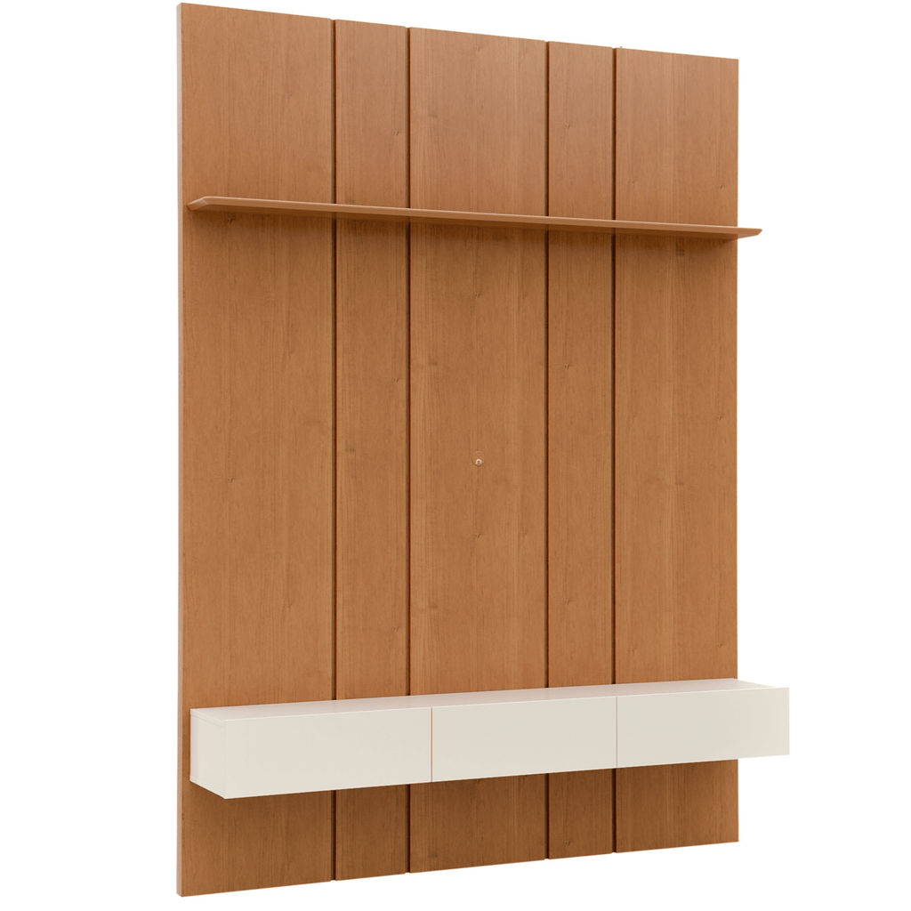 Home Painel Liso Slim Suspenso Imcal 137cm com Led Nature e Off White