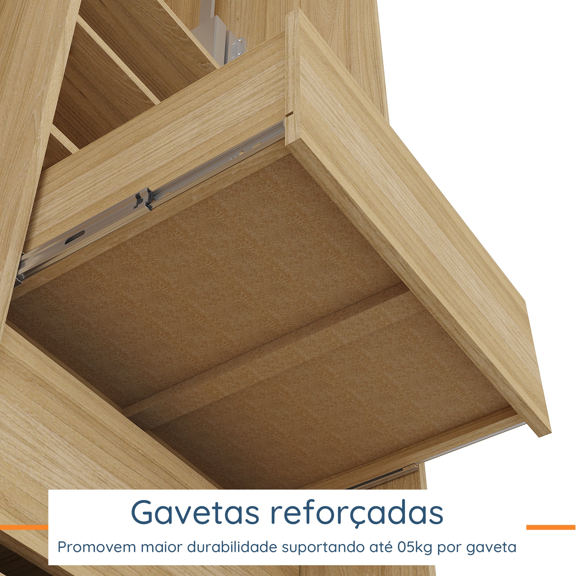 Roupeiro Creta Mambel 200cm 2 Portas de Correr com Espelho 100% MDF Olmo
