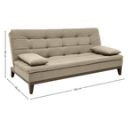 Sofá Cama Melissa 190cm Linoforte Pés em Madeira Veludo Castor