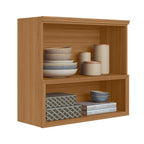 Armário Aéreo de Cozinha Selene Linea 100% MDF 2 Portas 1 Nicho 80cm Jequitibá e Off White