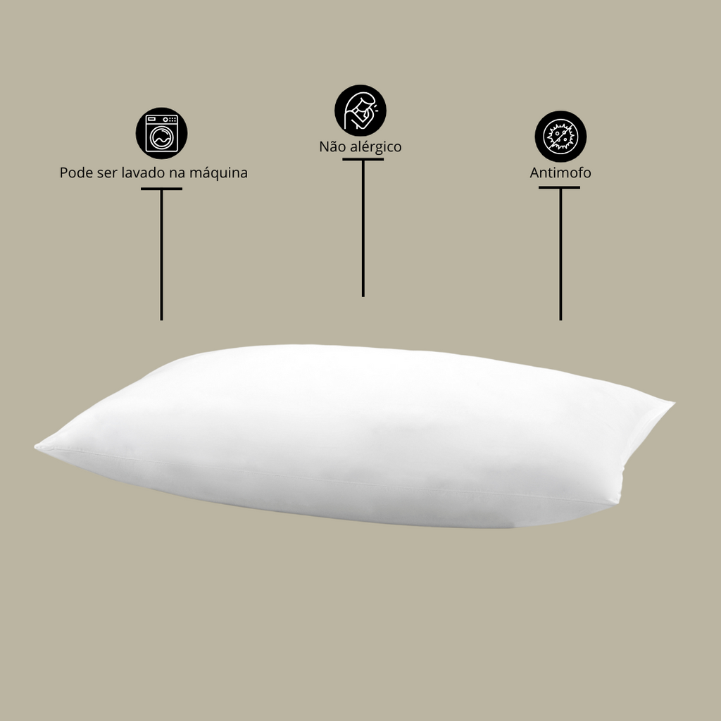 Kit Altenburg Travesseiro Liberty 50x90cm + Fronha Percal 180 Fios 50x90cm Bege