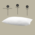Kit Altenburg Travesseiro Liberty 50x90cm + Fronha Percal 180 Fios 50x90cm Bege