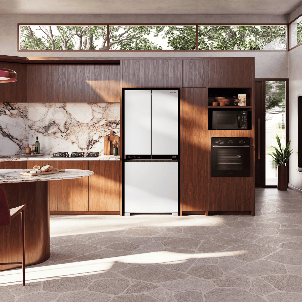 Refrigerador Brastemp 630L BRO88ABXNA 3 Portas Inteligente B=Smart French Door Inverter Branco Bivolt