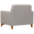 Poltrona 96cm Herval MH4219 Base Madeira Cinza Claro