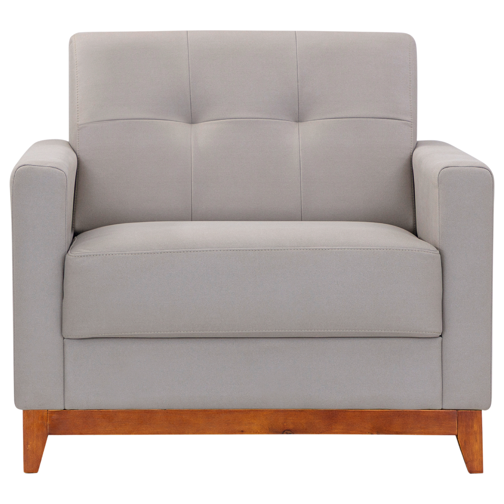 Poltrona 96cm Herval MH4219 Base Madeira Cinza Claro
