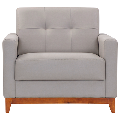 Poltrona 96cm Herval MH4219 Base Madeira Cinza Claro