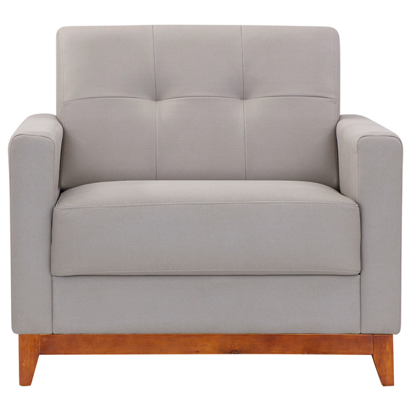 Poltrona 96cm Herval MH4219 Base Madeira Cinza Claro