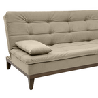 Sofá Cama Melissa 190cm Linoforte Pés em Madeira Veludo Castor
