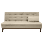 Sofá Cama Melissa 190cm Linoforte Pés em Madeira Veludo Castor