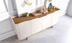 Balcão Buffet Arc Imcal 160cm 4 Portas Off White e Natural