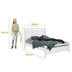 Cama Reali Casal Lopas 140cm Branco