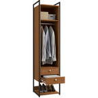 Armário Industrial Closet LI051 Kappesberg 48cm 1 Porta 2 Gavetas Canela e Preto Fosco
