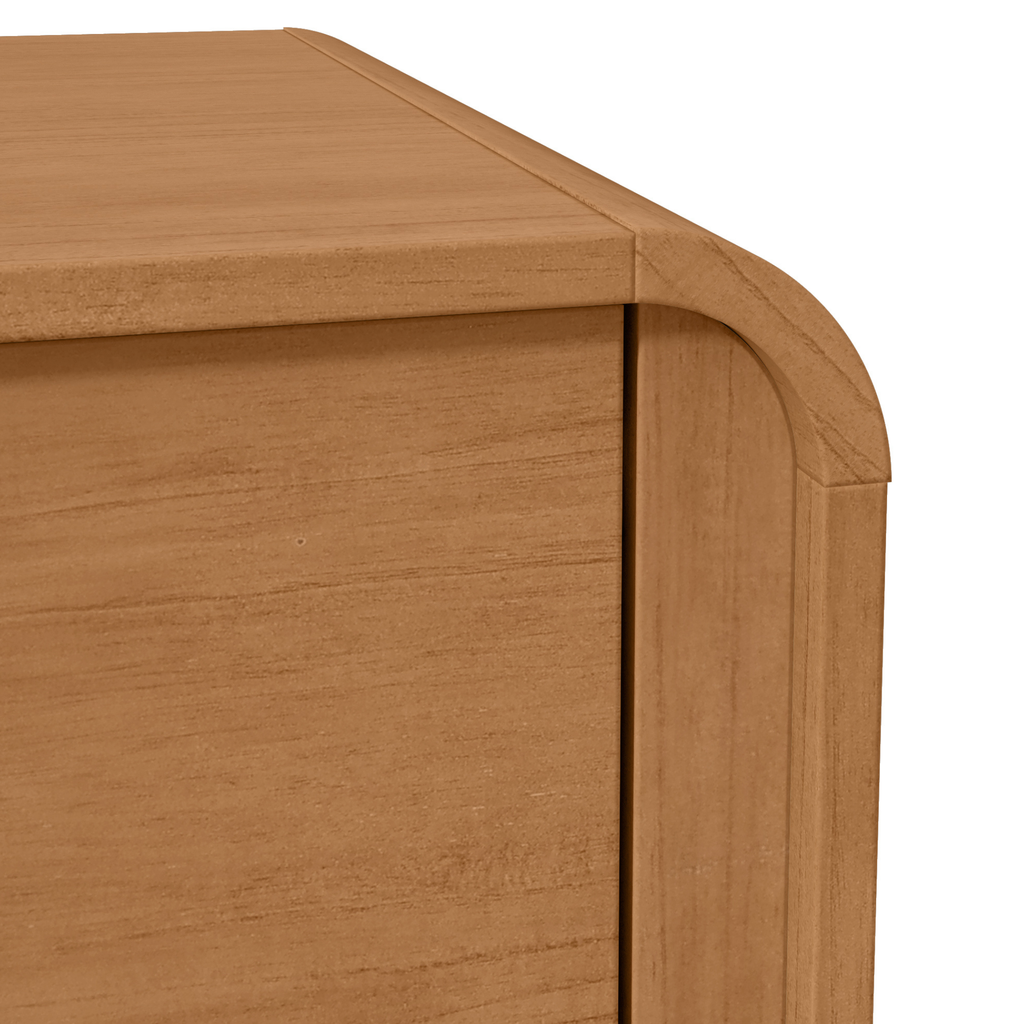 Mesa de Cabeceira Loop Lopas 55cm 2 Gavetas com Pés Amêndoa Clean