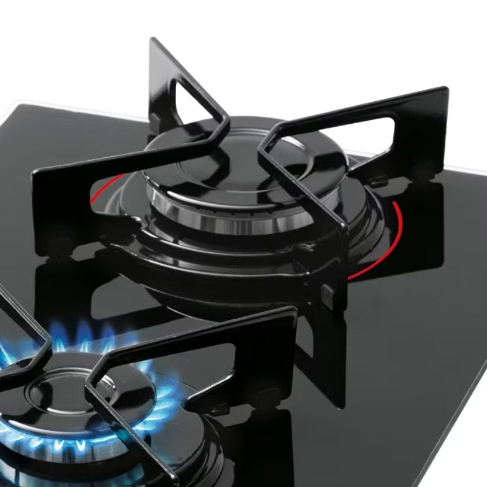 Cooktop à Gás Fischer 2 Bocas Fit Line 27185-60015 Vidro Preto Bivolt