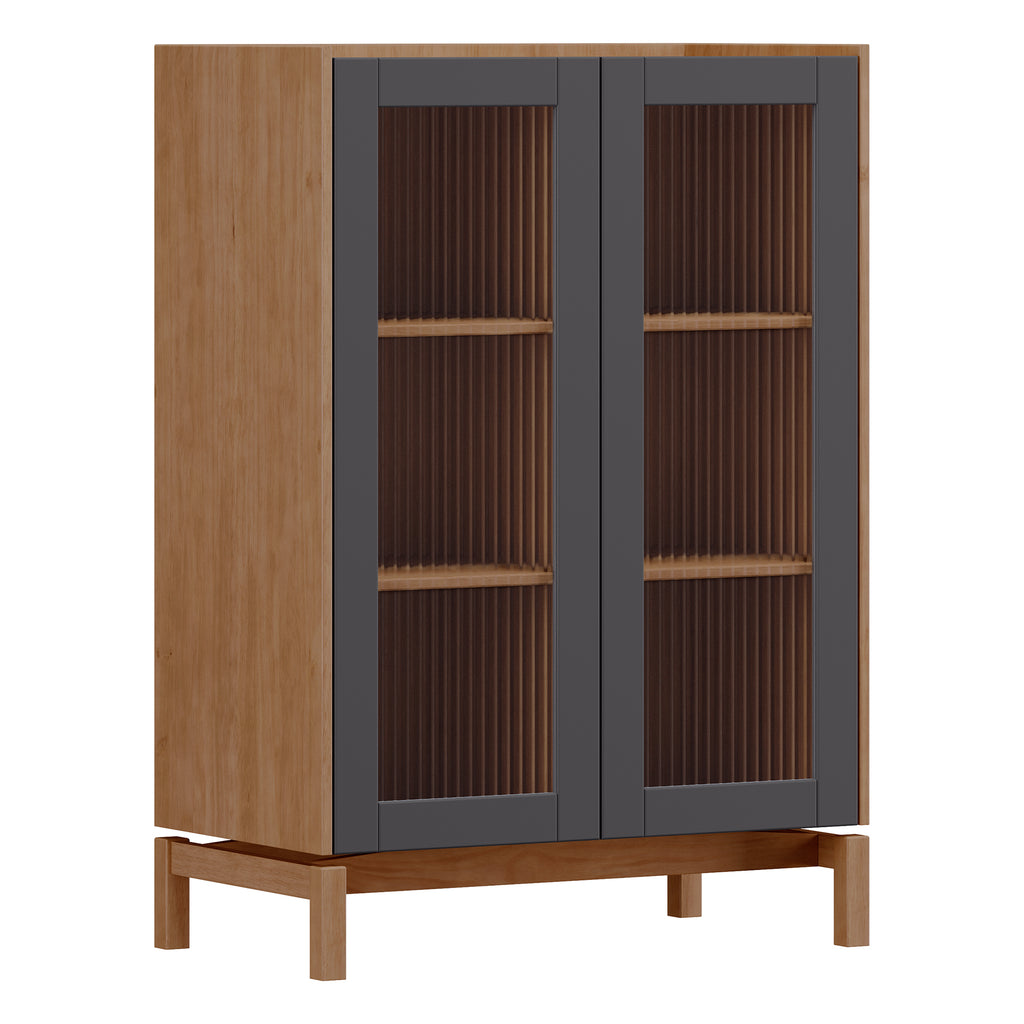 Cristaleira Baixa Barcelona Finestra 80cm 2 Portas Tauari/Concret