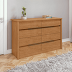 Cômoda Urban Lopas 8 Gavetas 152cm Amêndoa Clean