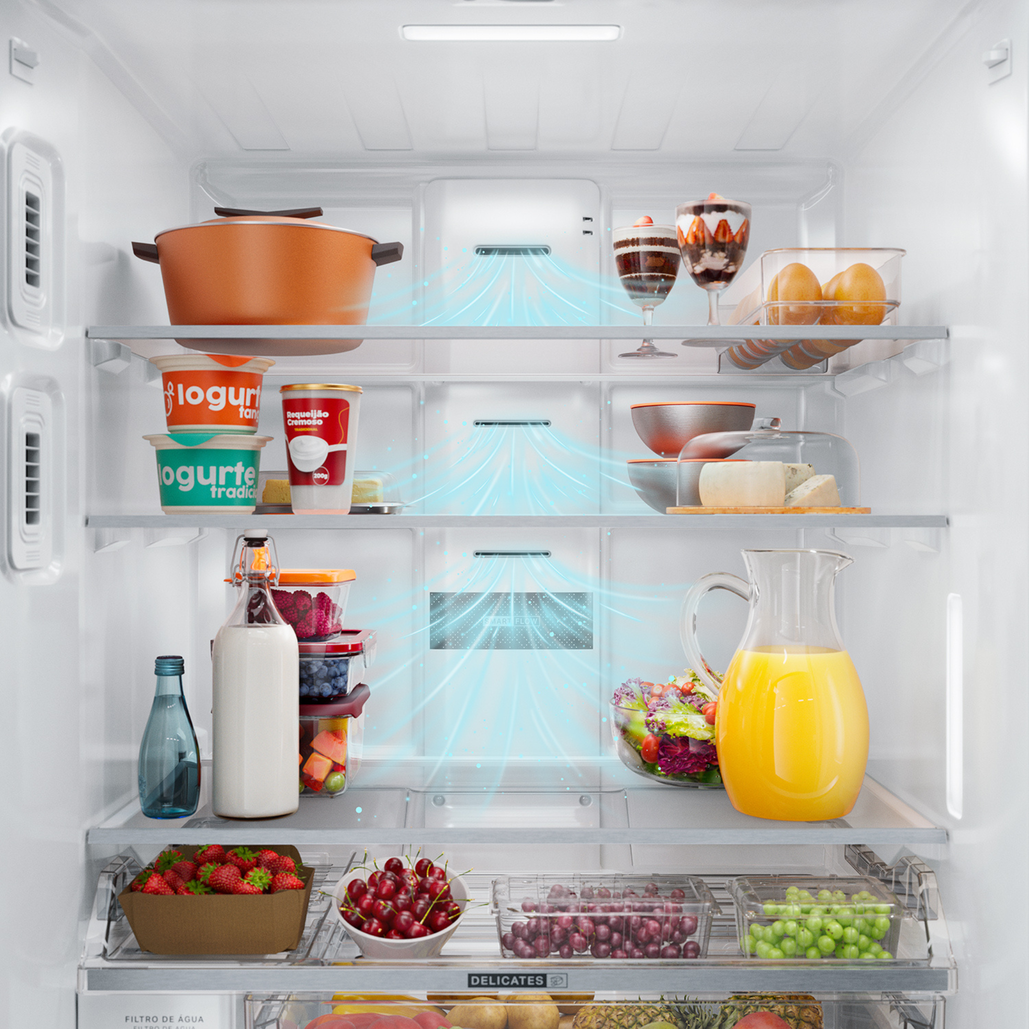 Refrigerador Brastemp 544L BRH85M French Door Inverter Água e Gelo na Porta Cor Inox 220V