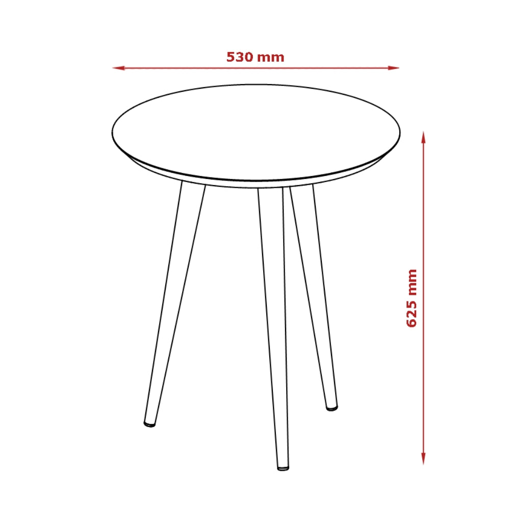 Mesa Lateral Luna 53cm Patrimar Redonda  Off White