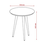 Mesa Lateral Luna 53cm Patrimar Redonda  Off White