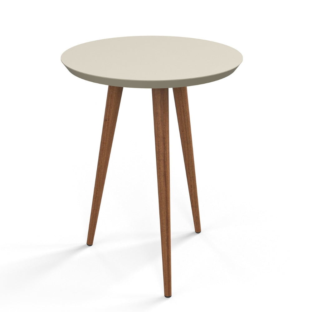 Mesa Lateral Luna 53cm Patrimar Redonda  Off White